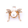 Brosă Elegantă Albina cu Cristale Zirconia și Perlă, 3cm