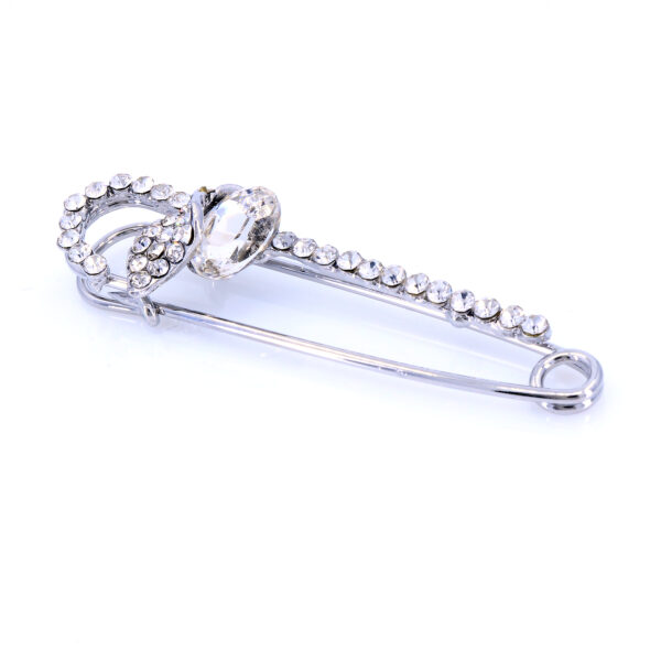 Broșă Eleganță Cristale Zirconia Alb, Metal Neprețios,