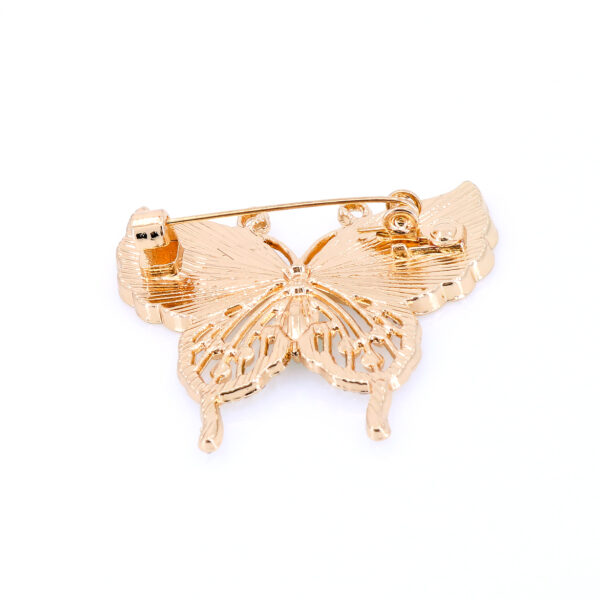 Broșă Elegantă Fluture Aurie, Cristale Zirconia