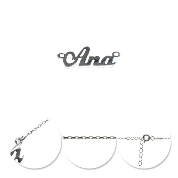 Lănțișor Personalizat cu Nume Ana, Argint 925 Rodiat