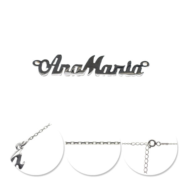 Lănțișor Argint 925 Rodiat – Nume Personalizat AnaMaria