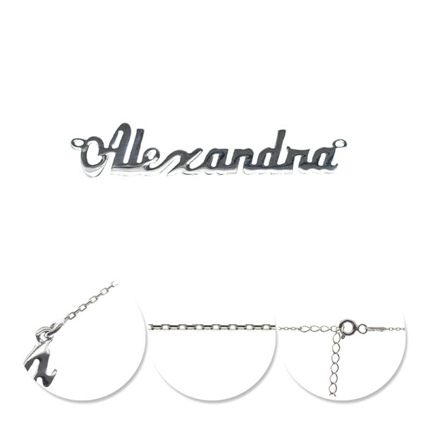 Lănțișor Personalizat Alexandra din Argint 925 Rodiat