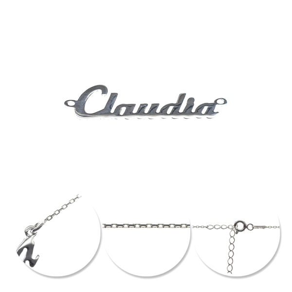 Lantisor din Argint cu Nume Claudia