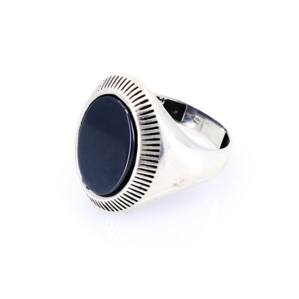 Inel Unisex din Argint 925 cu Onix Negru, Mărimea 61