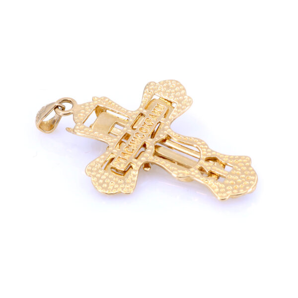 Pandantiv Cruce Aur 14K Bicolor Vintage – 3.5×2.3 cm,
