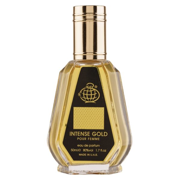 Apa de Parfum Fragrance World Intense Gold, Femei, 50ml