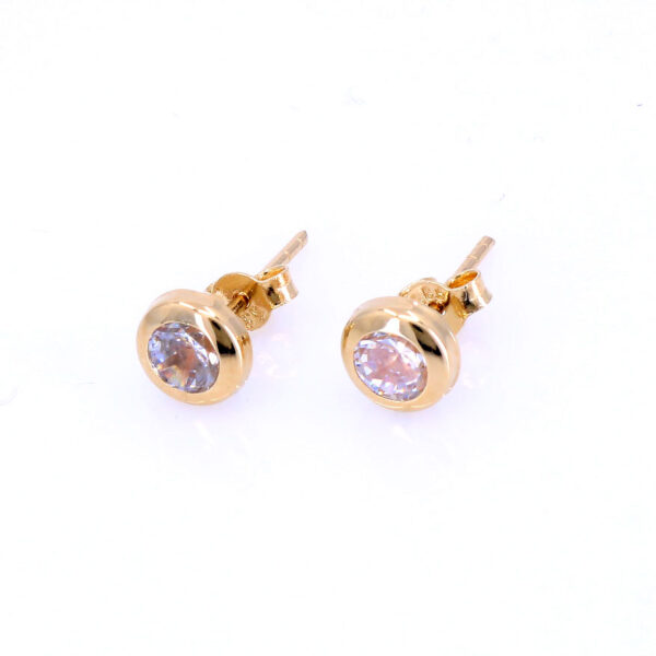 Cercei Aur 14K Clasici cu Zircon Alb, 1.5cm – Ideal Femei
