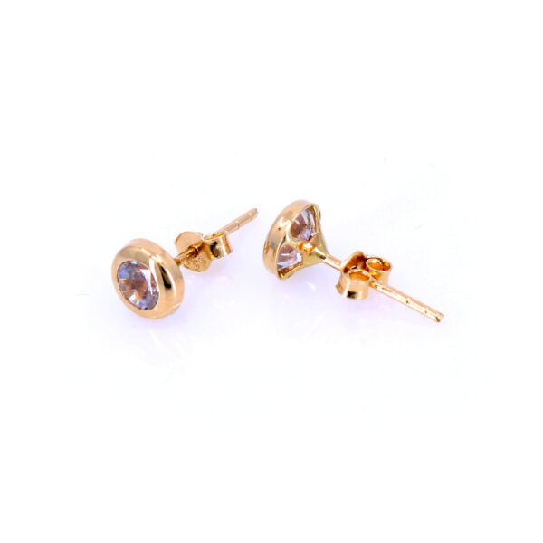 Cercei Aur 14K Clasici cu Zircon Alb, 1.5cm – Ideal Femei