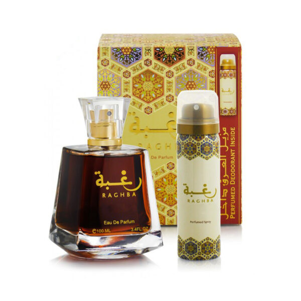 Set Raghba Lattafa – Apă de Parfum 100ml + Deo 50ml