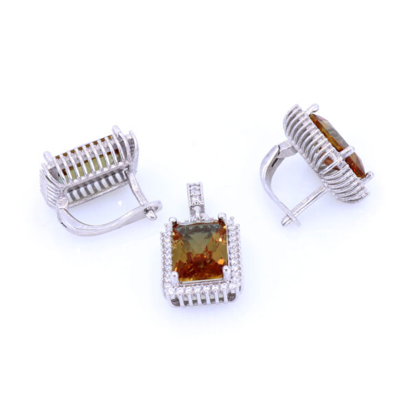 Set Argint 925 cu Zultanit & Zirconia, Tăietură Emerald