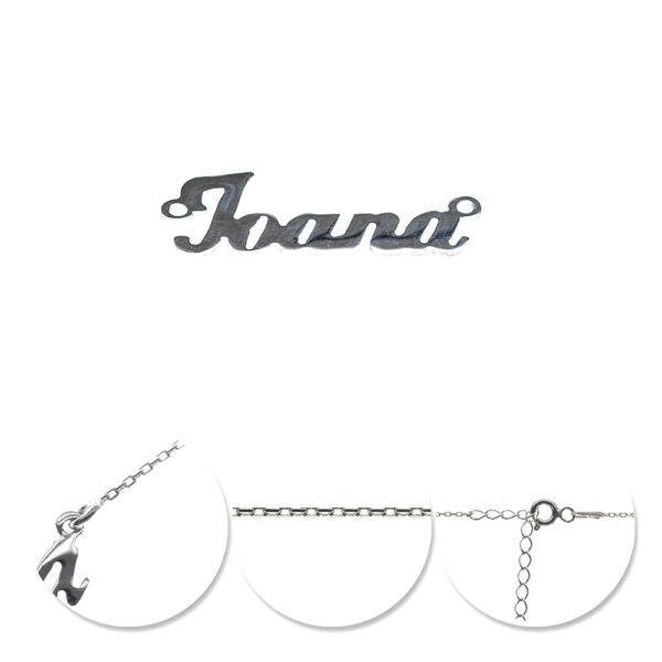 Lănțișor Argint 925 Rodiat Ioana Personalizat, 40-45cm,