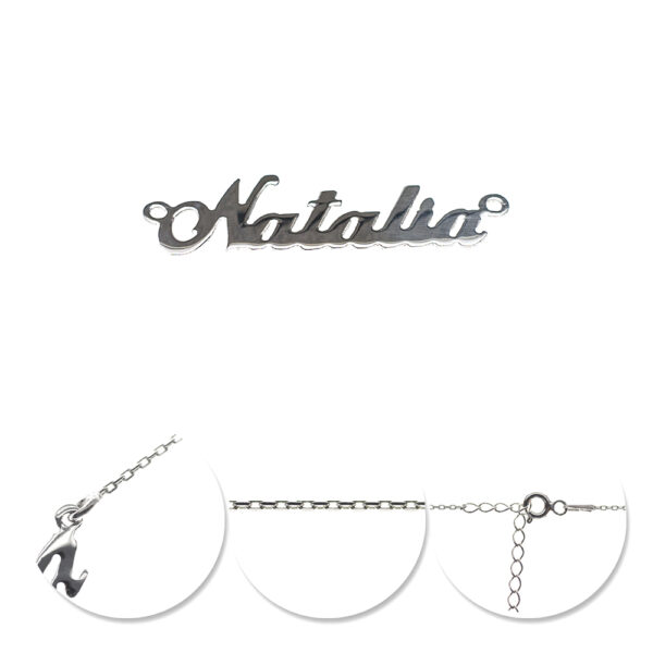 Lănțișor Argint 925 Rodiat – Personalizat Natalia