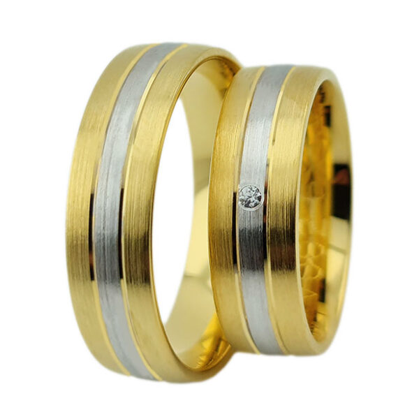 Verigheta din aur 14K 585 – Two Lines Mixt Verigheta din aur 14K 585 – Two Lines Mixt
